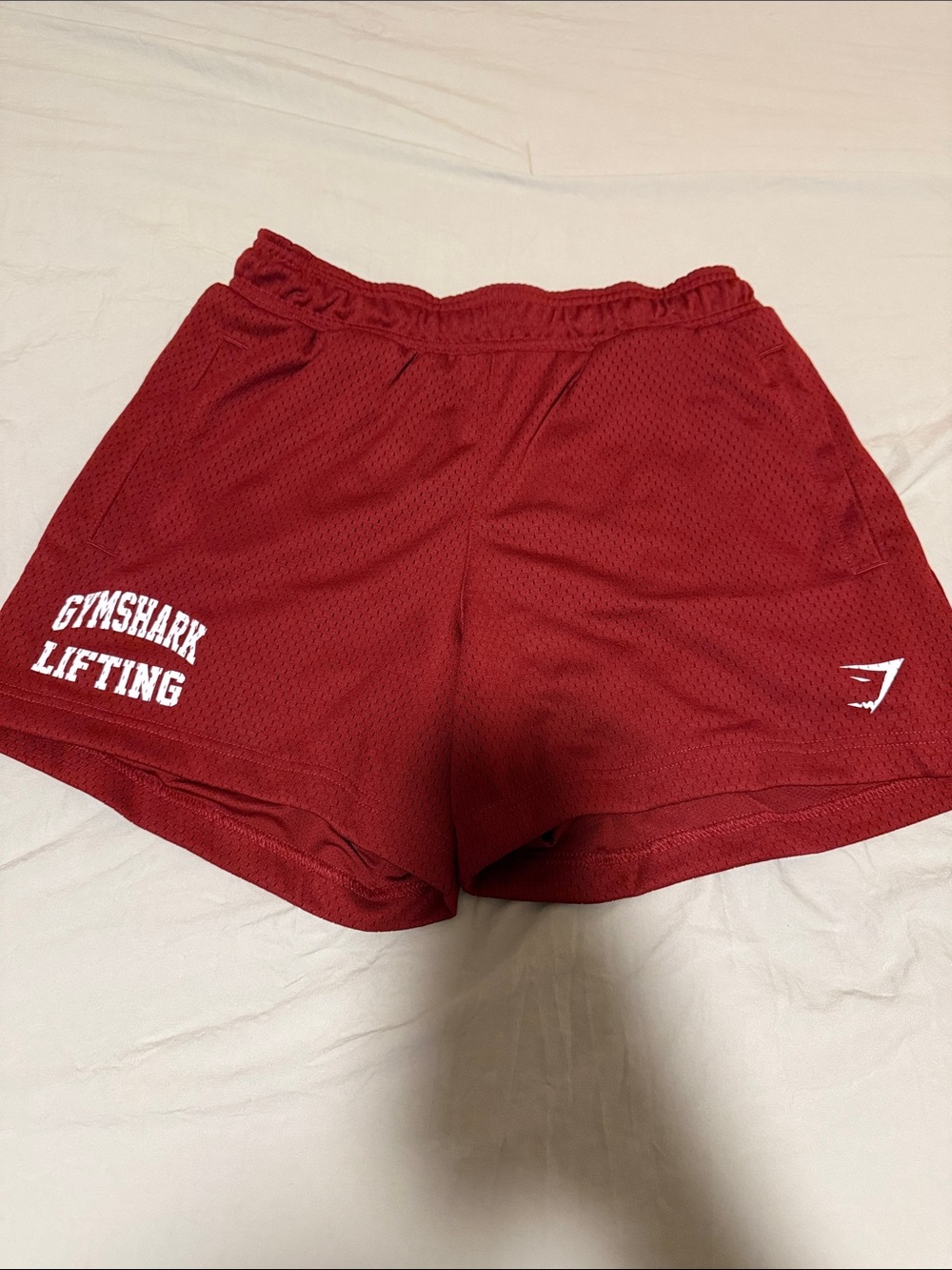 Gymshark Men Red Athletic Mesh Lifting Shorts